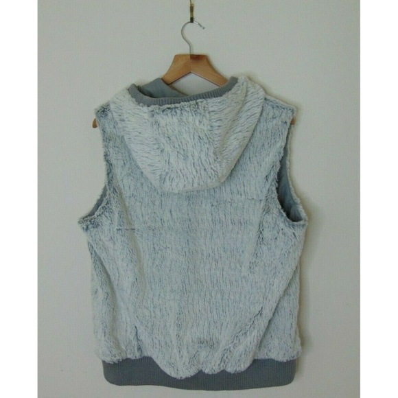 Patagonia L Full Zip Fleece Conejo Vest Hood Gray - Picture 4 of 5